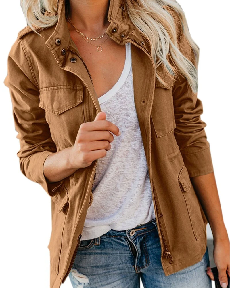 Damen Leichte Übergangsjacke mit Reißverschluss & Taschen