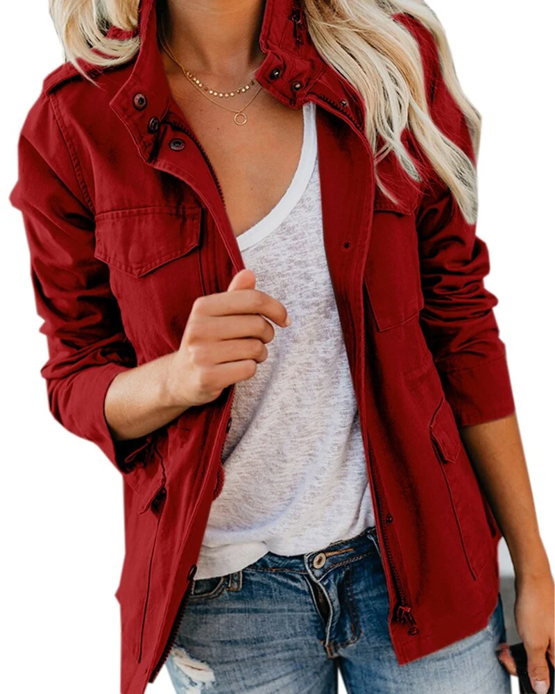 Damen Leichte Übergangsjacke mit Reißverschluss & Taschen