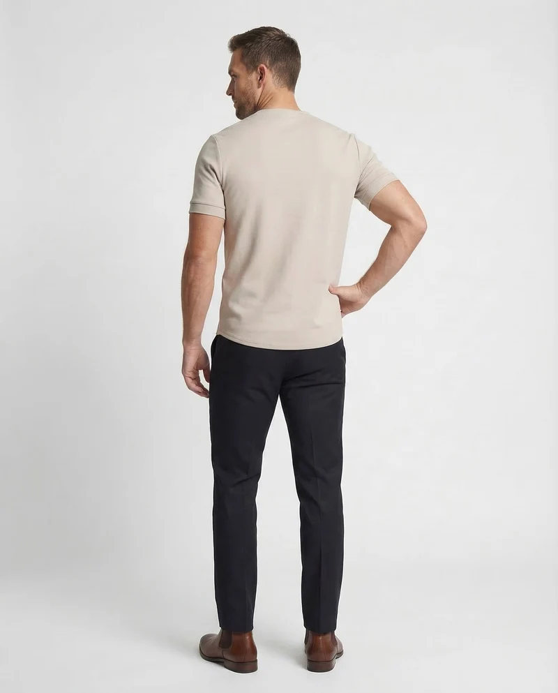 Herren Shirt Zip Stehkragen
