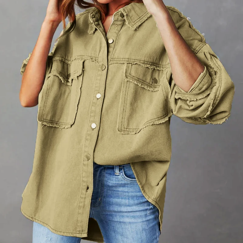 Weite Jeansjacke aus Baumwolle
