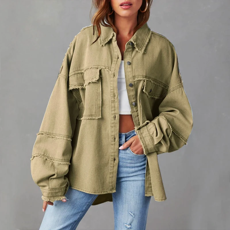 Weite Jeansjacke aus Baumwolle