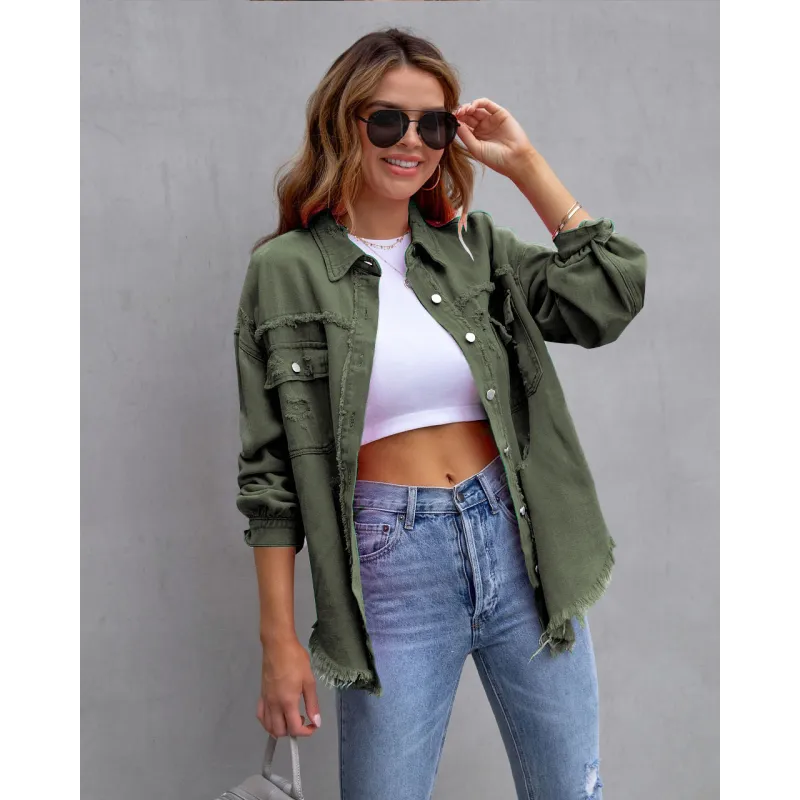 Weite Jeansjacke aus Baumwolle
