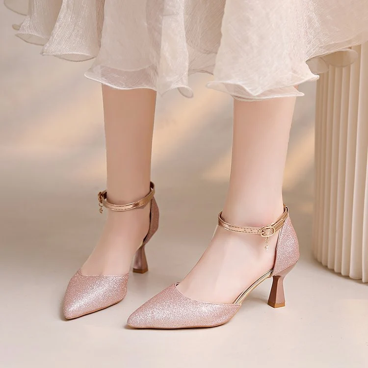 Damen elegante Pumps mit Glitzer-Details