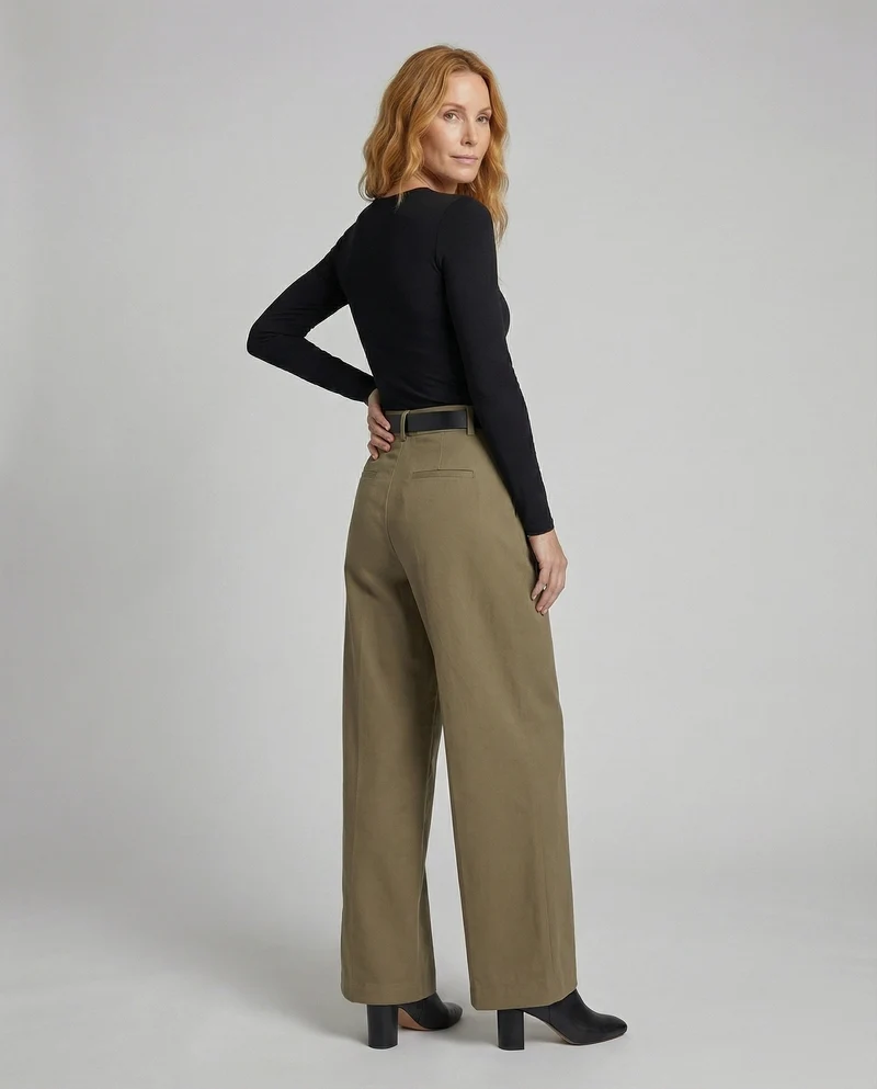Damen Elegante Palazzo-Gala MischgewNord Taschene Palazzo-Gala-Hose