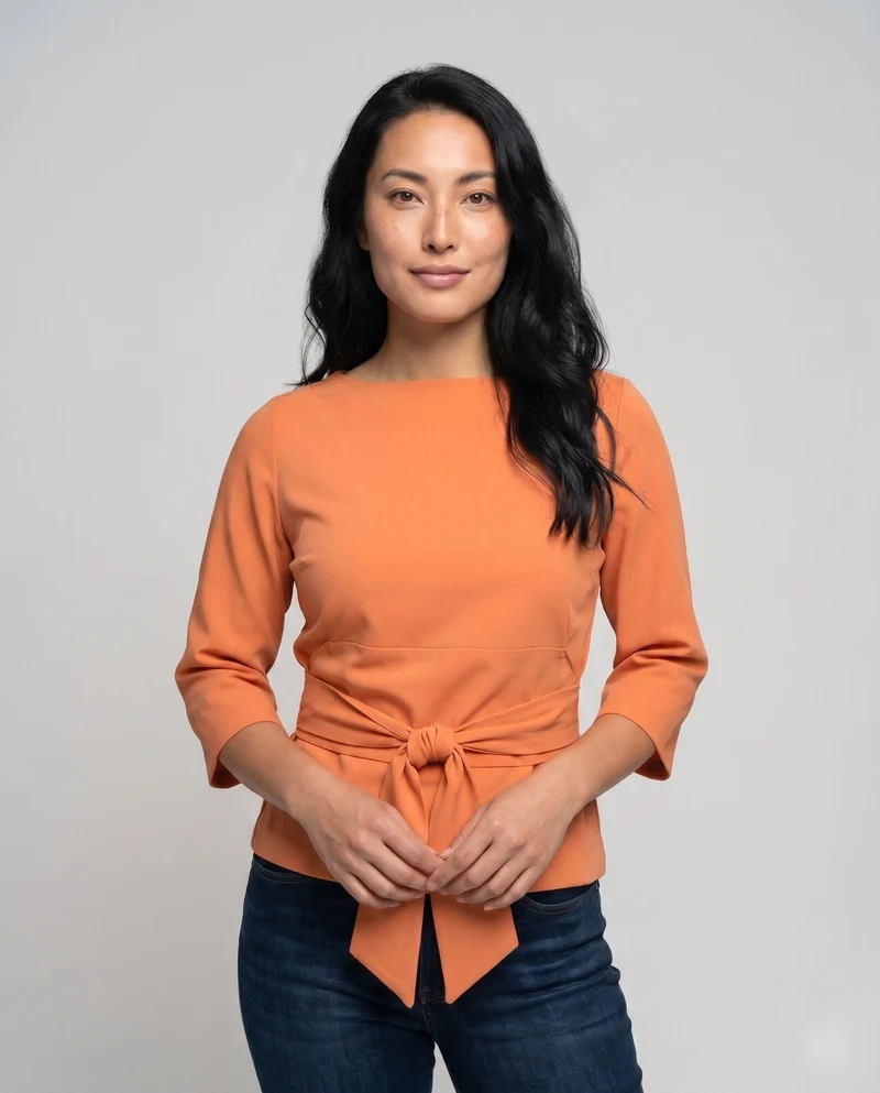 Damen Bluse mit Knoten-Detail und modernem Schnitt