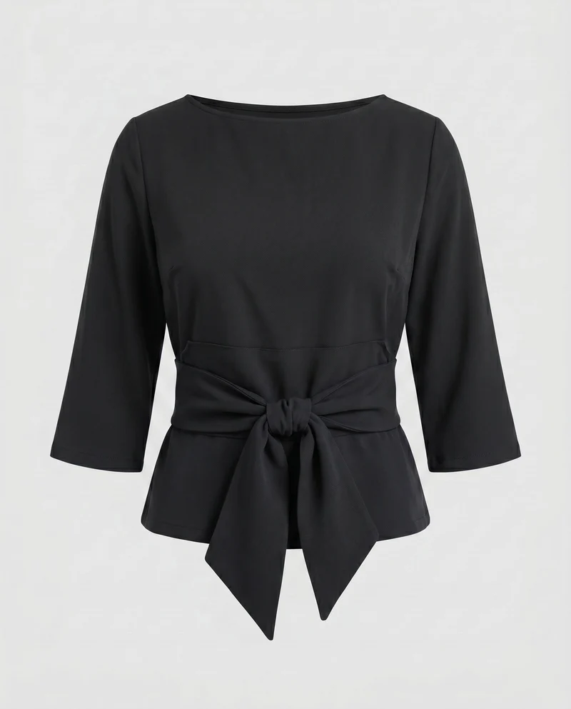 Damen Bluse mit Knoten-Detail und modernem Schnitt