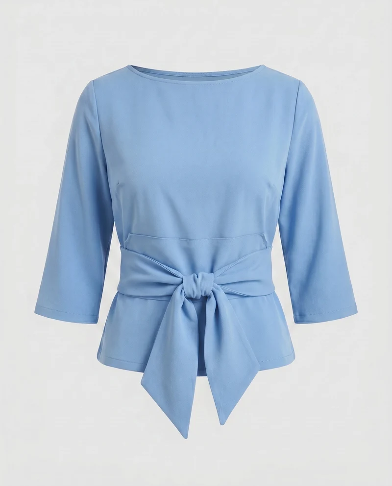 Damen Bluse mit Knoten-Detail und modernem Schnitt