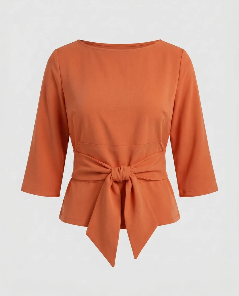 Damen Bluse mit Knoten-Detail und modernem Schnitt