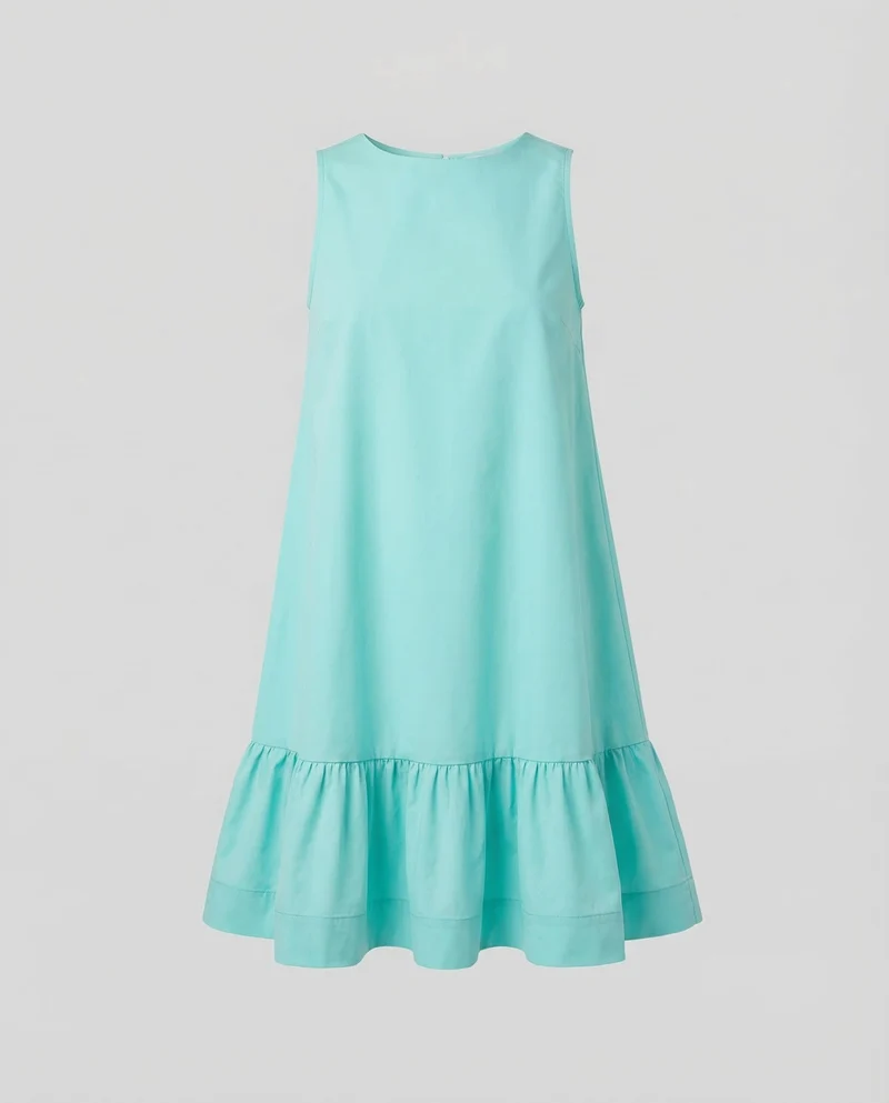 Damen Schwingendes Minikleid Volant-Saum