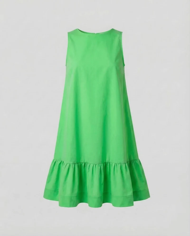Damen Schwingendes Minikleid Volant-Saum