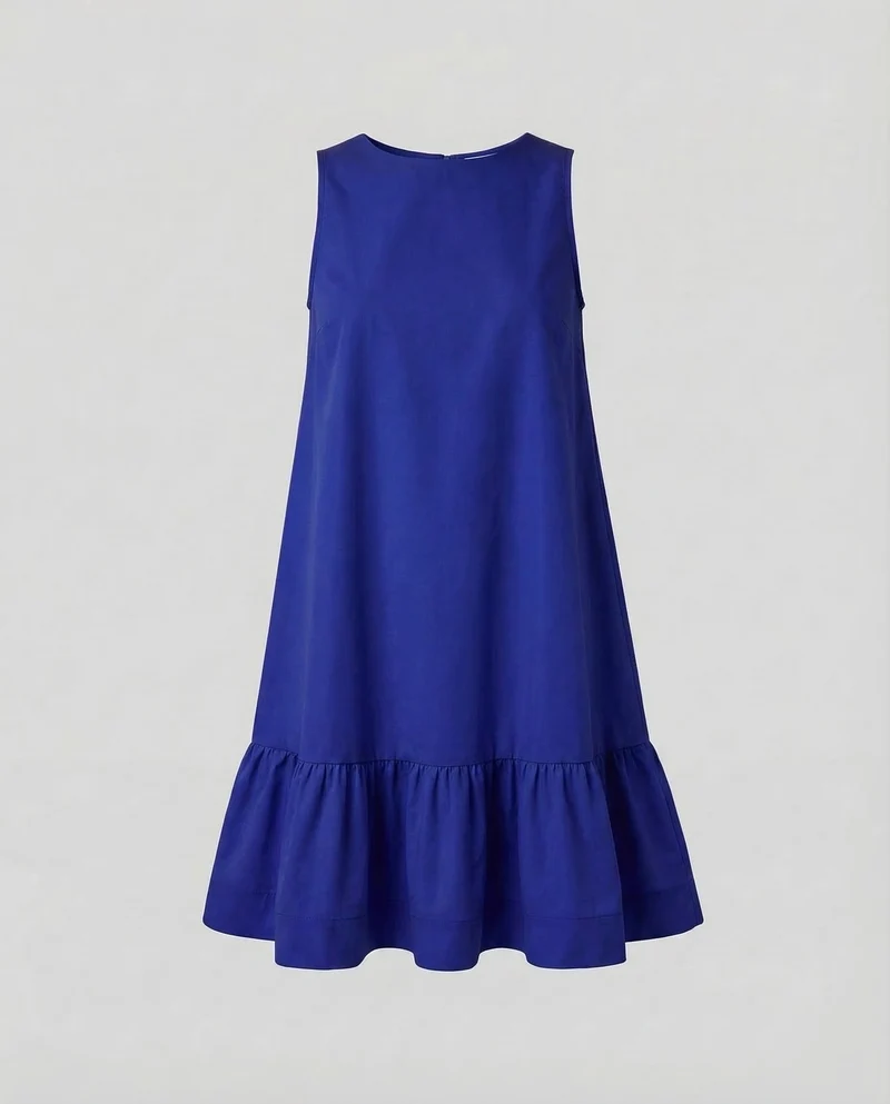 Damen Schwingendes Minikleid Volant-Saum