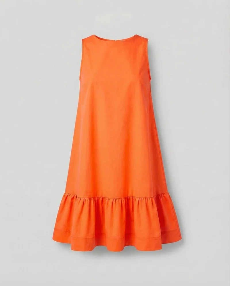 Damen Schwingendes Minikleid Volant-Saum