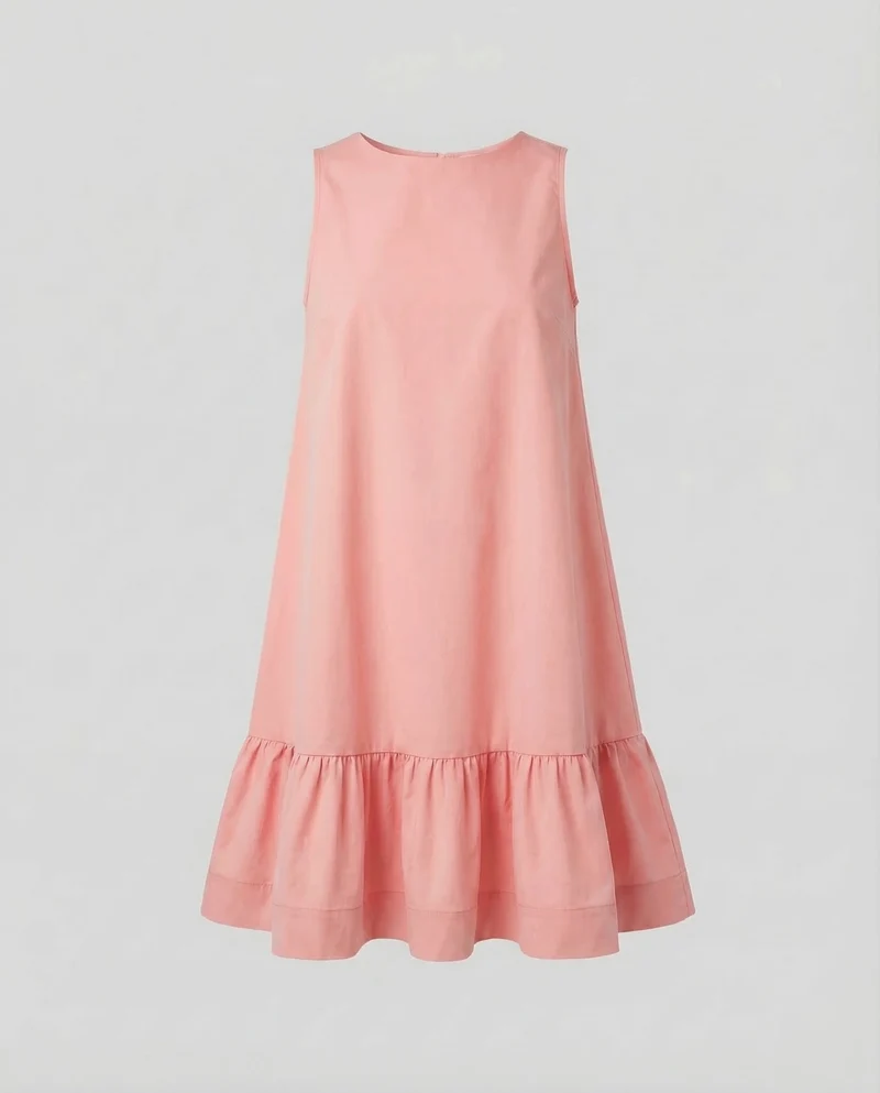 Damen Schwingendes Minikleid Volant-Saum