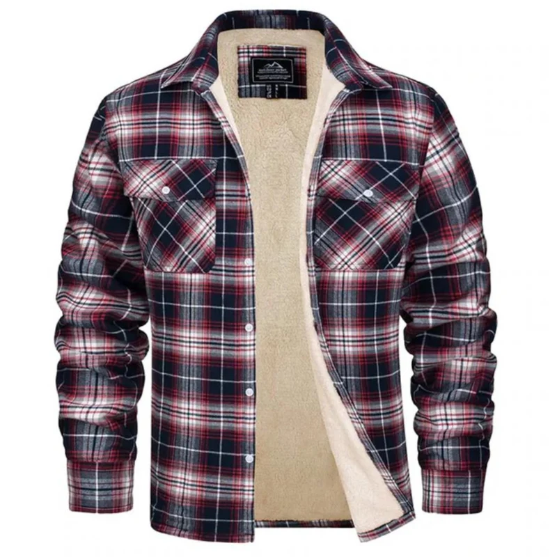 Herren Karierter Winterjacke - Gemütlich gefüttert