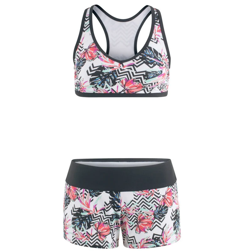 Damen Sportliches Bikini-Set mit kurzer Hose und innovativem Muster
