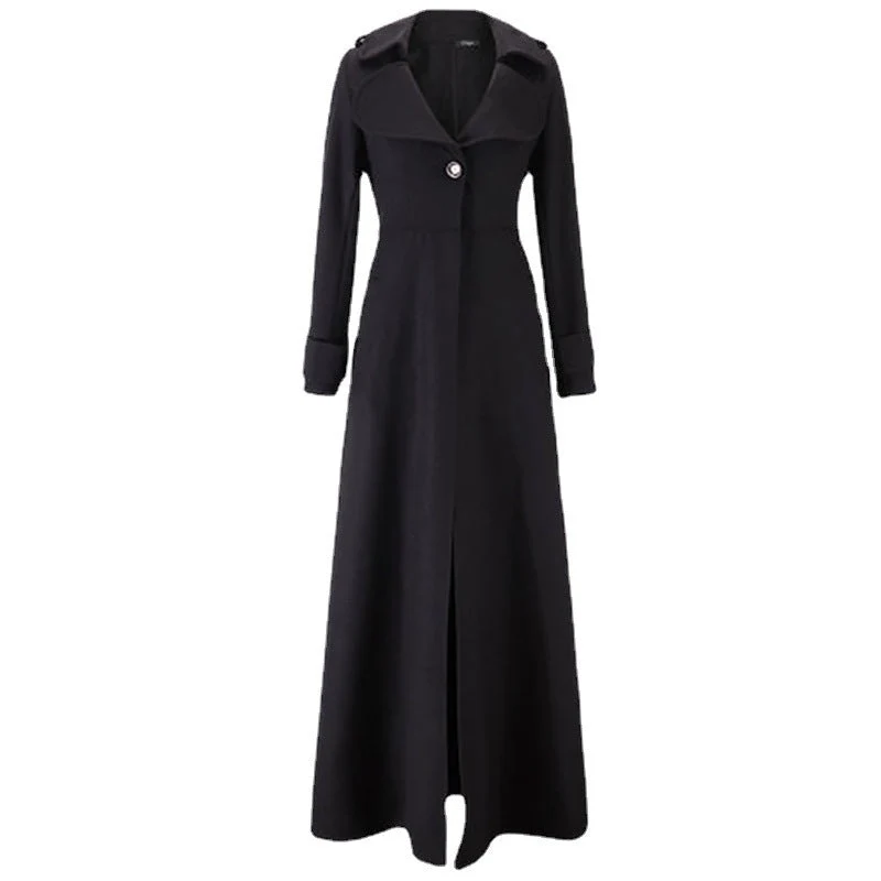 Damen Eleganter Langmantel mit klassischem Revers und modernen Akzenten