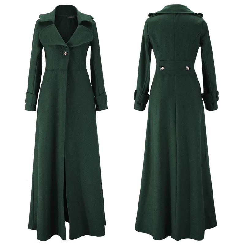 Damen Eleganter Langmantel mit klassischem Revers und modernen Akzenten
