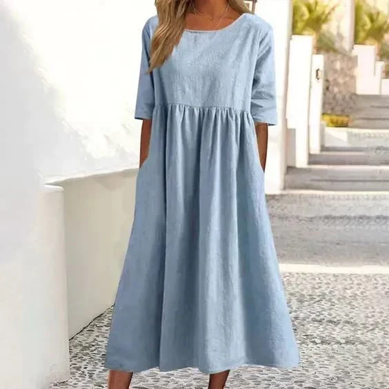 Elegantes Kleid Aus Baumwolle