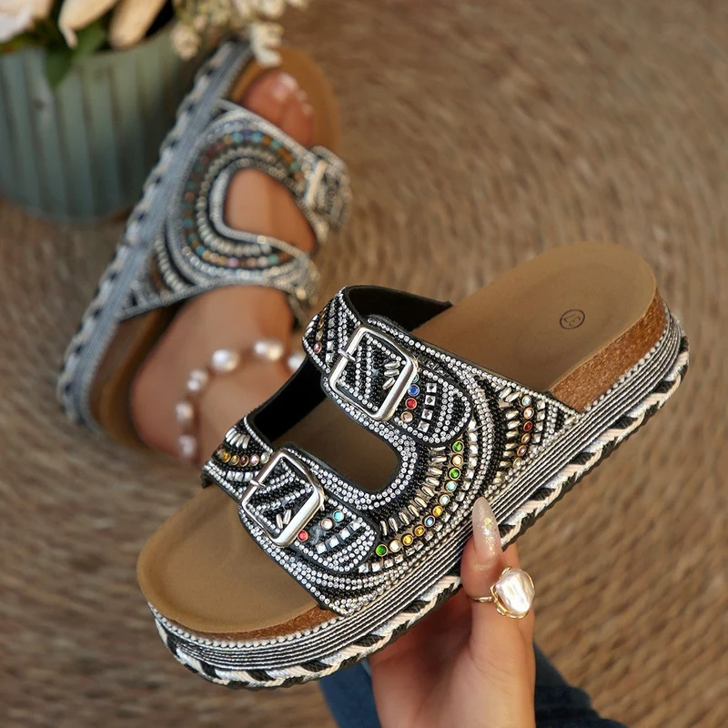 Damen modNord Taschenewusste Clogs mit glitzerndem Riemendesign und komfortablem Fußbett Nord Taschen