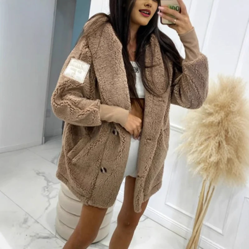 Damen Oversized Teddyjacke