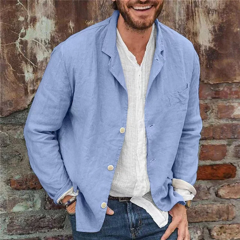 Herren Leichte und luftige Leinenjacke mit klassischem Schnitt