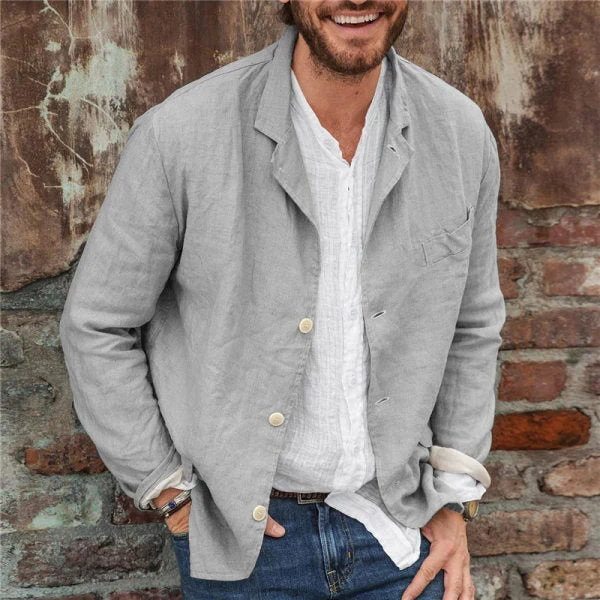 Herren Leichte und luftige Leinenjacke mit klassischem Schnitt