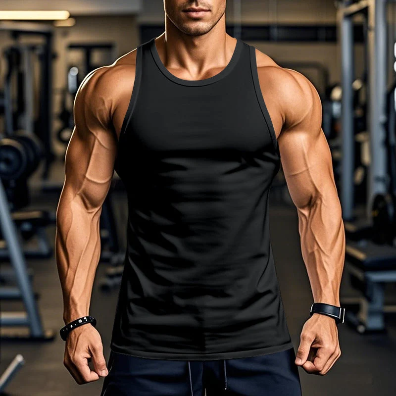 Herren atmungsaktives Fitness Tanktop mit Racerback-Schnitt
