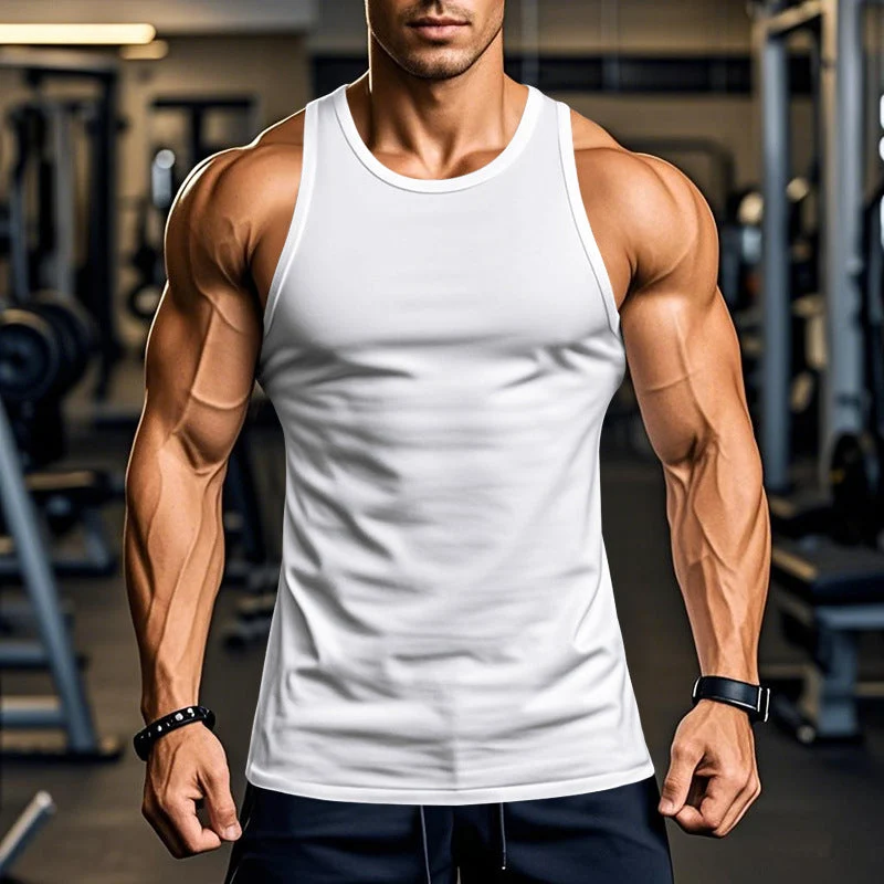 Herren atmungsaktives Fitness Tanktop mit Racerback-Schnitt
