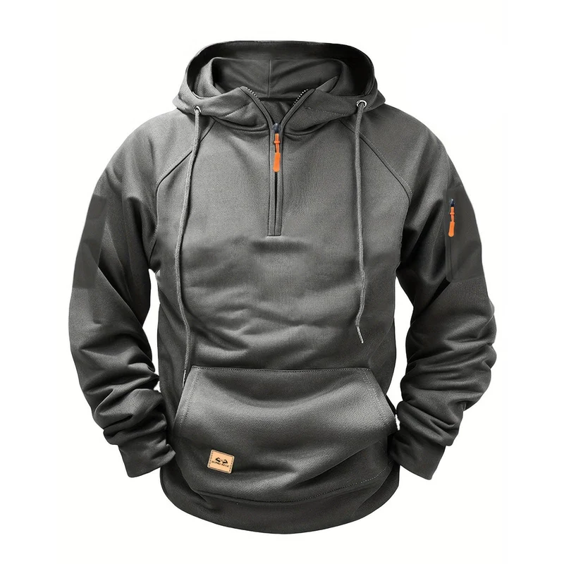Herren sportlicher Kapuzenpullover mit praktischem Reißverschluss