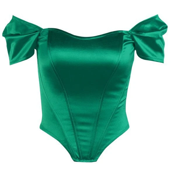 Damen Off-Shoulder Body mit Puffärmeln