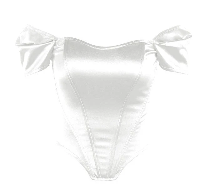 Damen Off-Shoulder Body mit Puffärmeln