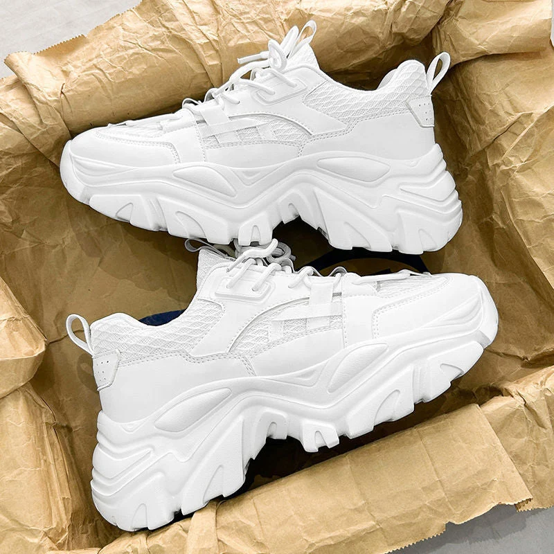 Damen Sportliche Chunky Sneakers mit rutschfester Sohle und atmungsaktiver Mesh-Oberfläche