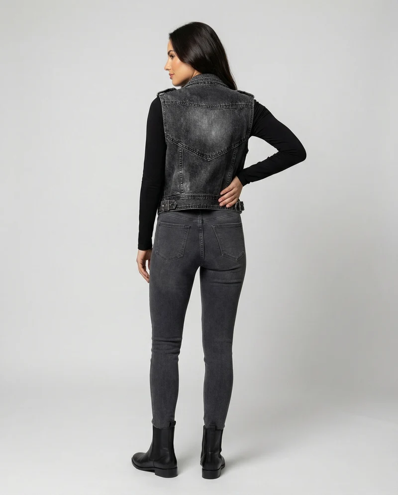 Damen Denim Weste