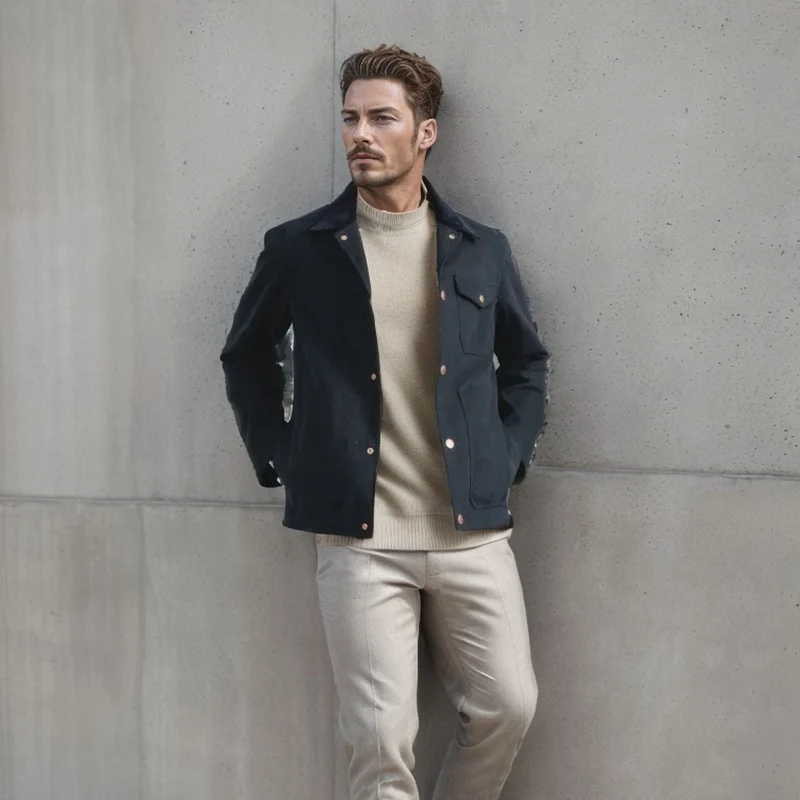 Herren trendige Jeansjacke