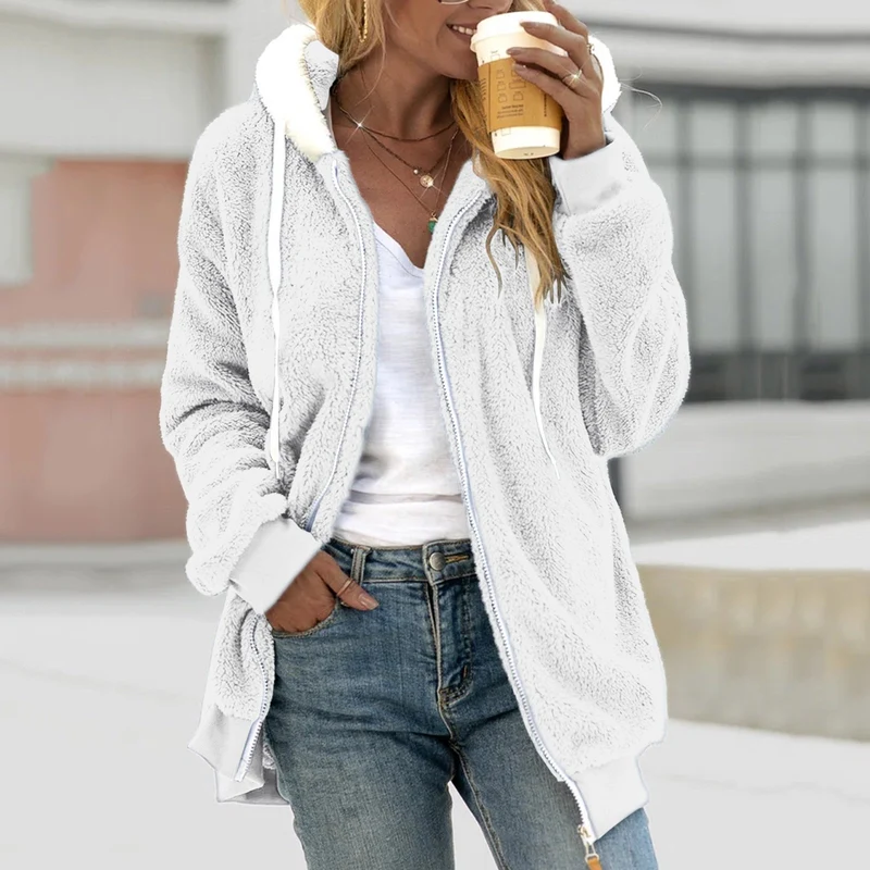 Cardigan Kuschelige Kapuzenjacke Für Frauen