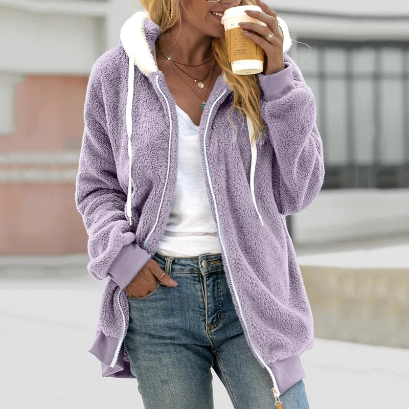 Cardigan Kuschelige Kapuzenjacke Für Frauen