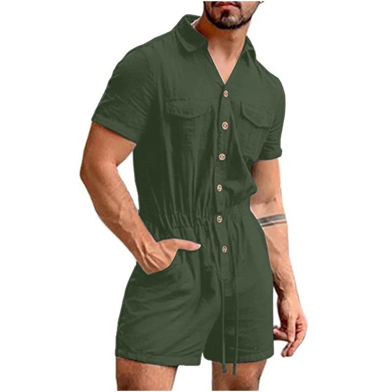Herren Kurzoverall mit lNord Taschenhaftem Blumenmuster Nord Taschen
