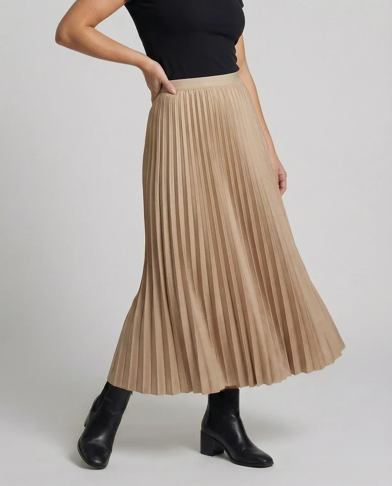 Damen Fließende Seidig-matter Crêpe Crêpe Midirock
