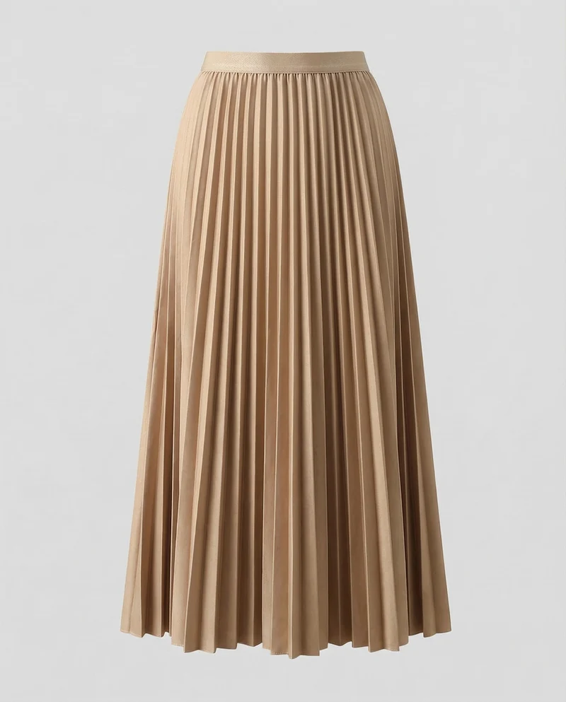 Damen Fließende Seidig-matter Crêpe Crêpe Midirock