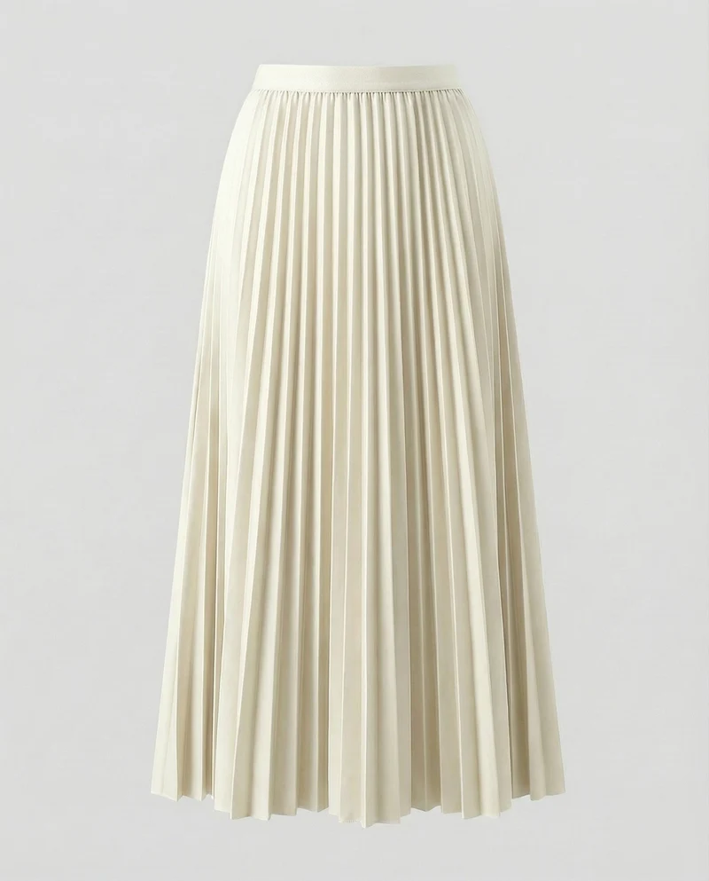 Damen Fließende Seidig-matter Crêpe Crêpe Midirock