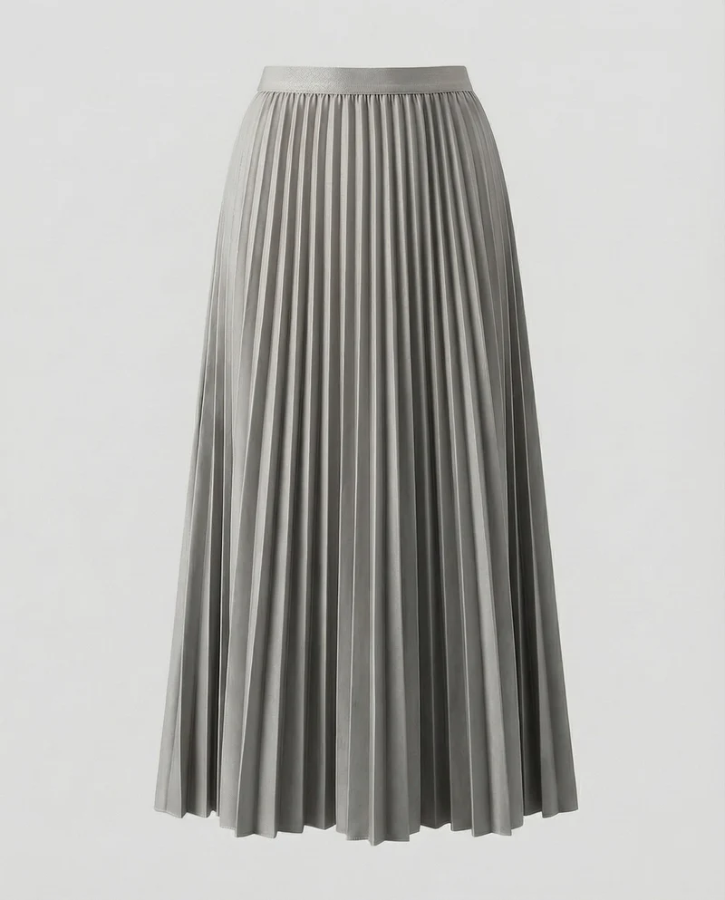 Damen Fließende Seidig-matter Crêpe Crêpe Midirock