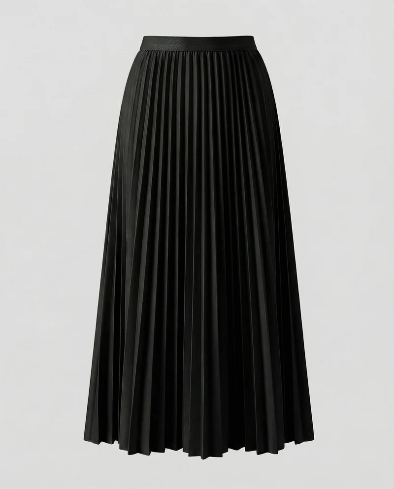 Damen Fließende Seidig-matter Crêpe Crêpe Midirock