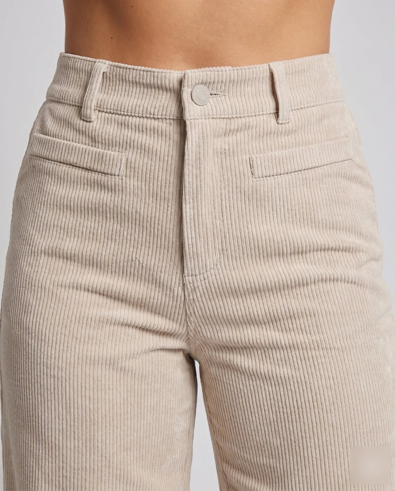 Damen weite Cord-Palazzo-Hose mit hoher Taille