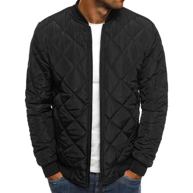 Herren Steppjacke mit hohem Kragen und praktischen Reißverschlusstaschen