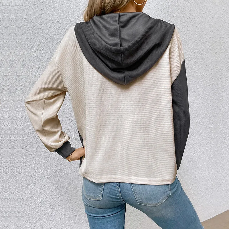 Damen Lässiges Kapuzenoberteil mit strukturiertem Stoff und modernen Details