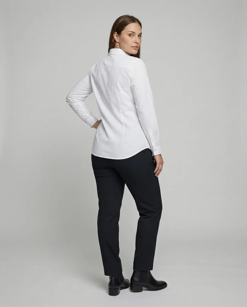 Damen weitgeschnittene Popeline-Hemdbluse
