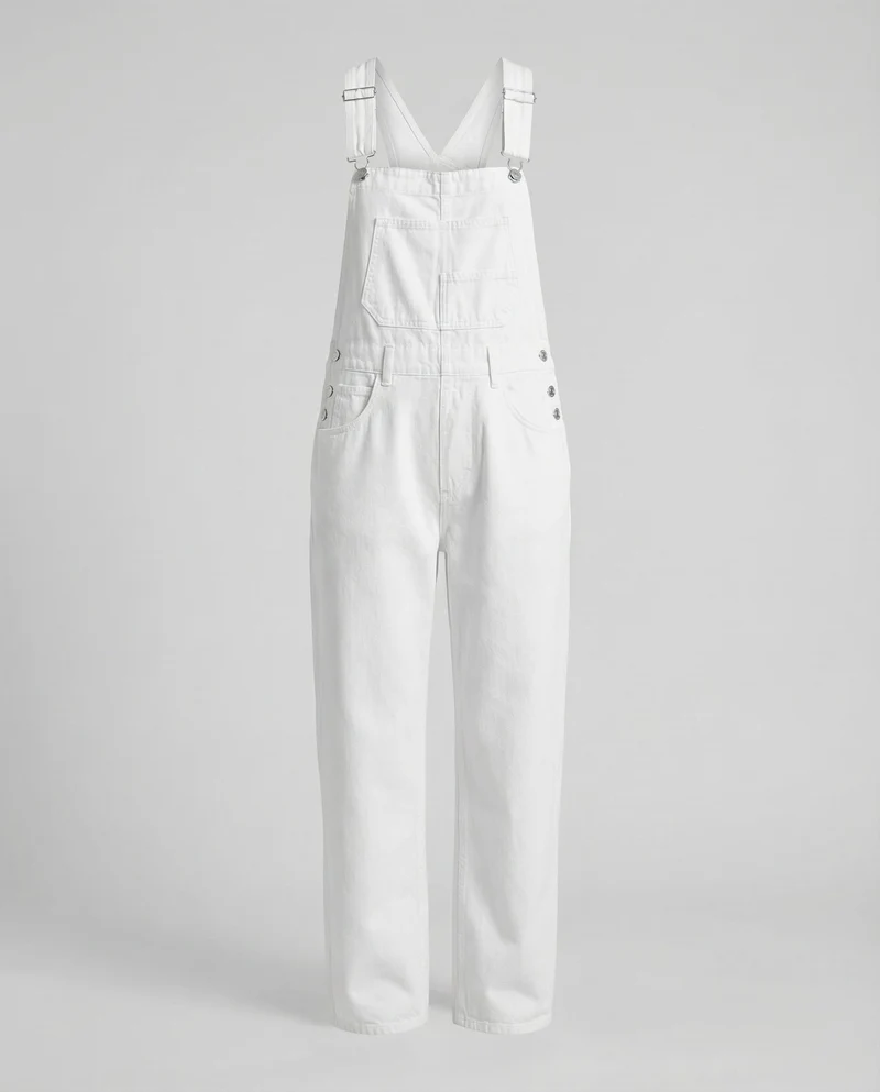 Damen Lockere Weites Bein Denim Denim-Latzhose