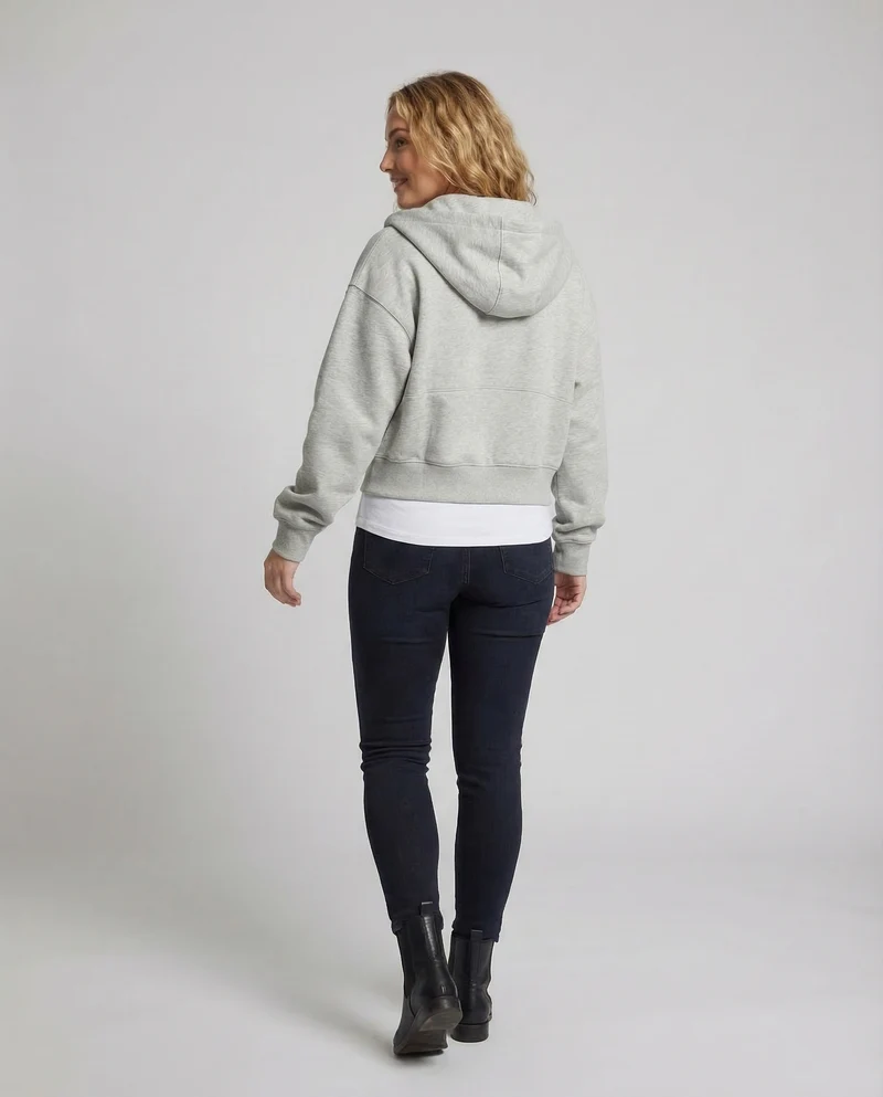 Damen Kapuzen-Sweatjacke Voluminöse Ballonärmel
