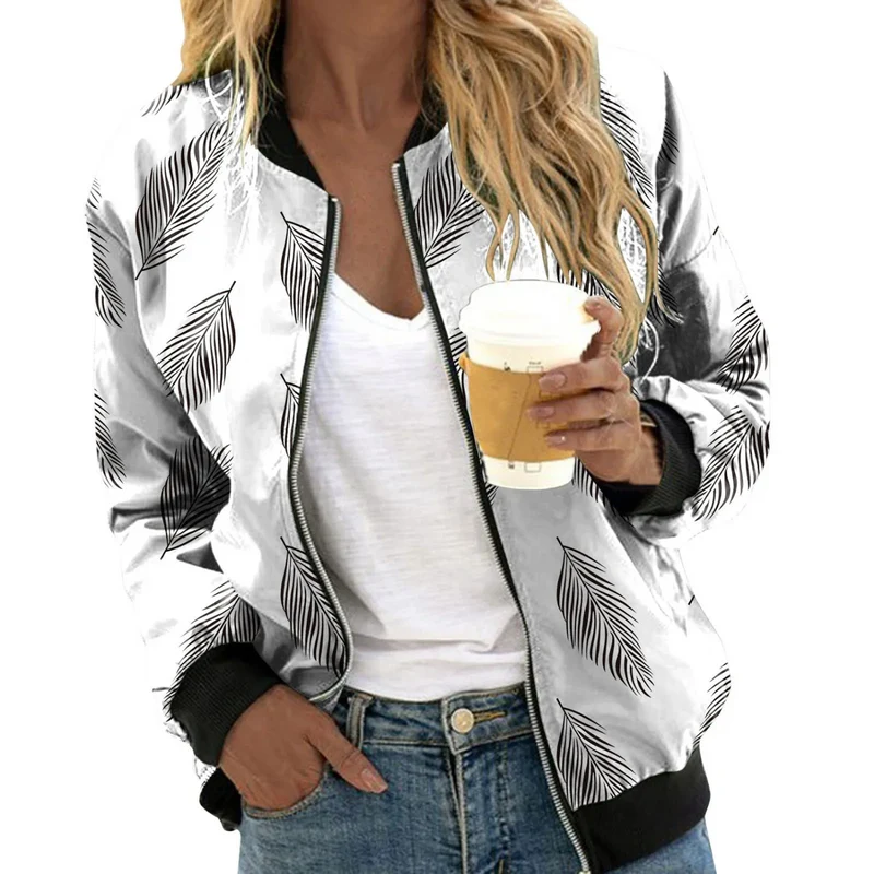 elegante Bomberjacke mit floralem Druck
