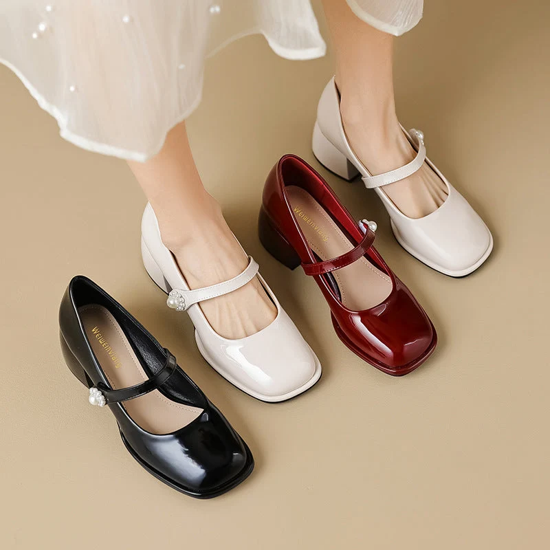 Damen Elegante Ballerinas mit modischem Riemen und funkelnder Schnallenverzierung